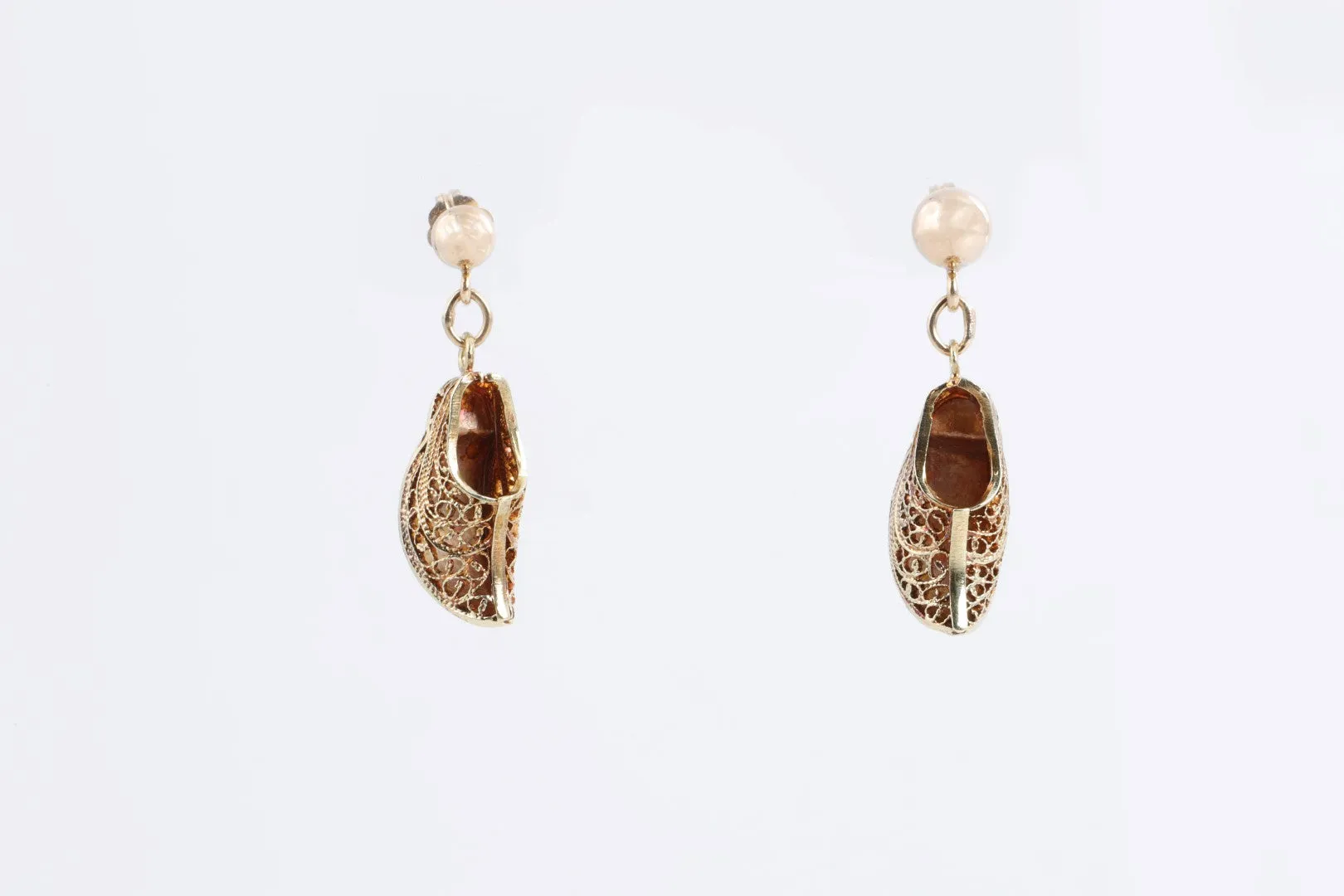 14k Yellow Gold 14k Yellow Gold Openwork Slipper Earrings (2.65g.)