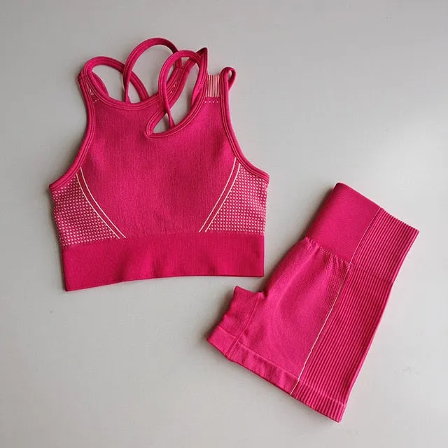 2pcs Seamless Yoga Sets Women Sport Wear