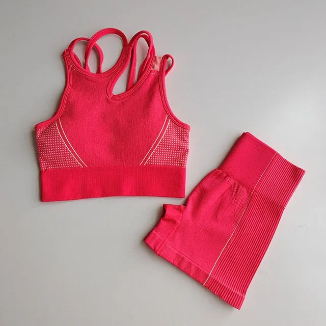 2pcs Seamless Yoga Sets Women Sport Wear