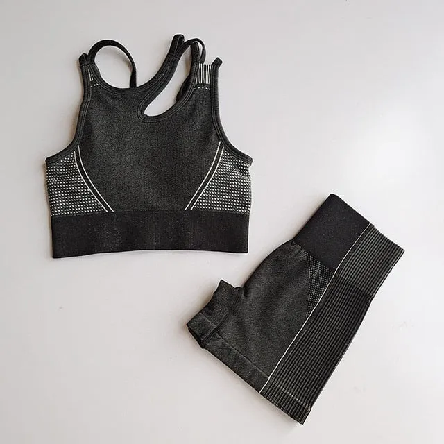 2pcs Seamless Yoga Sets Women Sport Wear