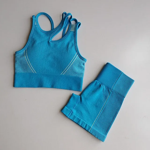 2pcs Seamless Yoga Sets Women Sport Wear