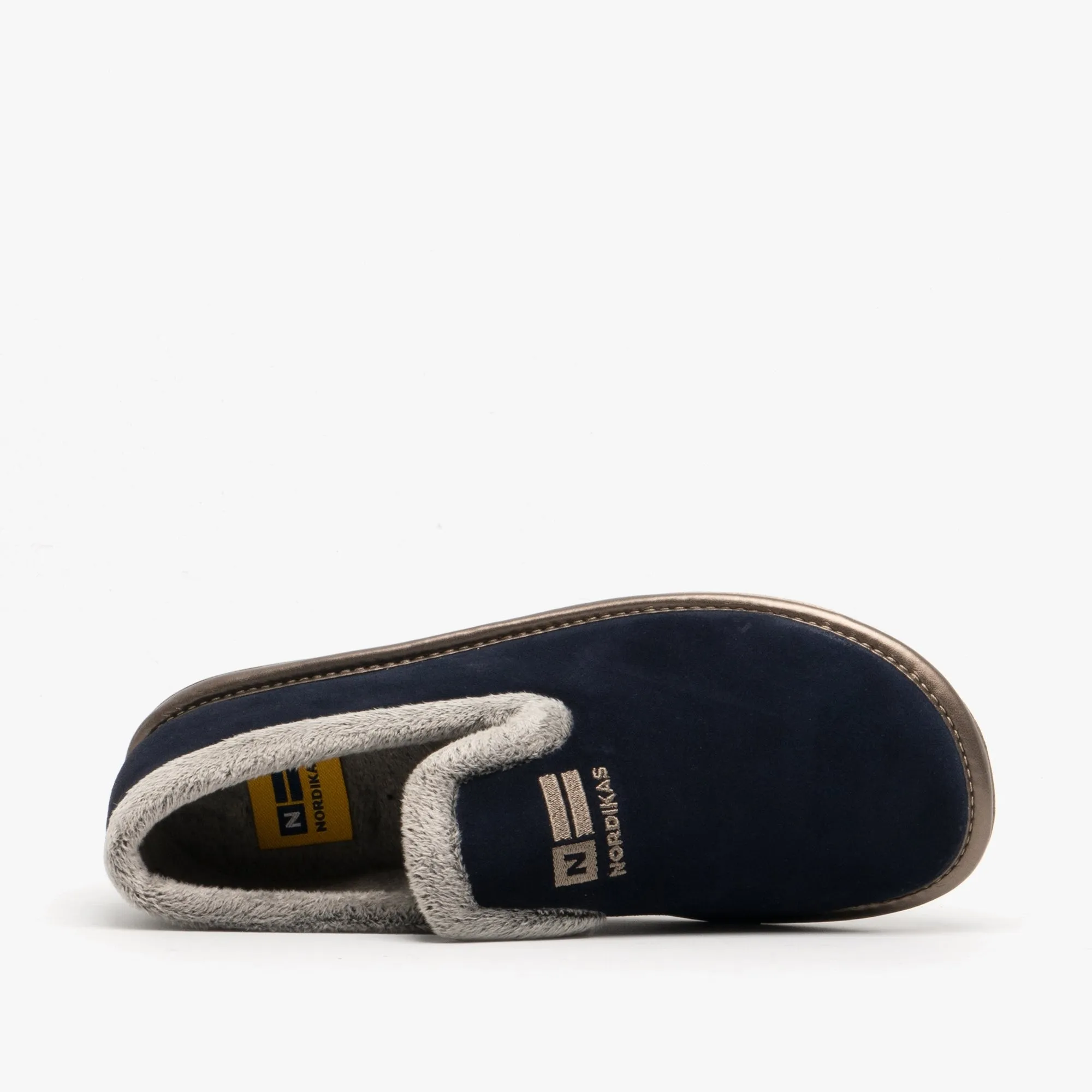 305 (AFELPADO) Ladies Suede Full Slippers Marine Blue