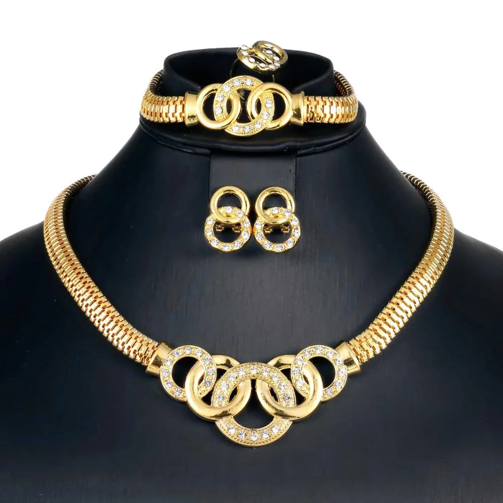 African Jewelry Set Dubai Gold Silver Jewelry Sets For Women