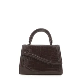 AGNES HANDLE BAG - ESPRESSO CROC