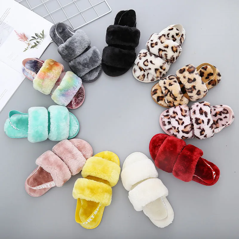 *APP EXCLUSIVE* Faux Fur Open Toe Slippers