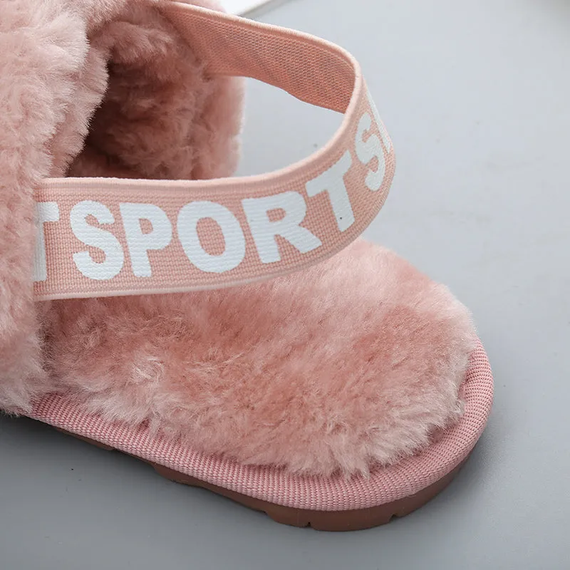 *APP EXCLUSIVE* Faux Fur Open Toe Slippers