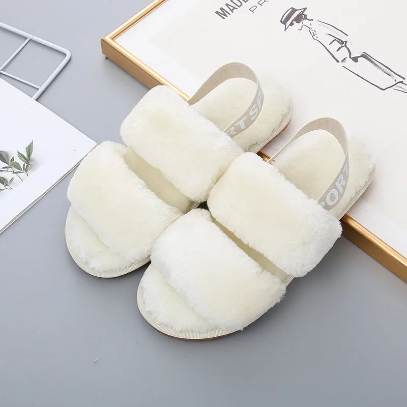 *APP EXCLUSIVE* Faux Fur Open Toe Slippers