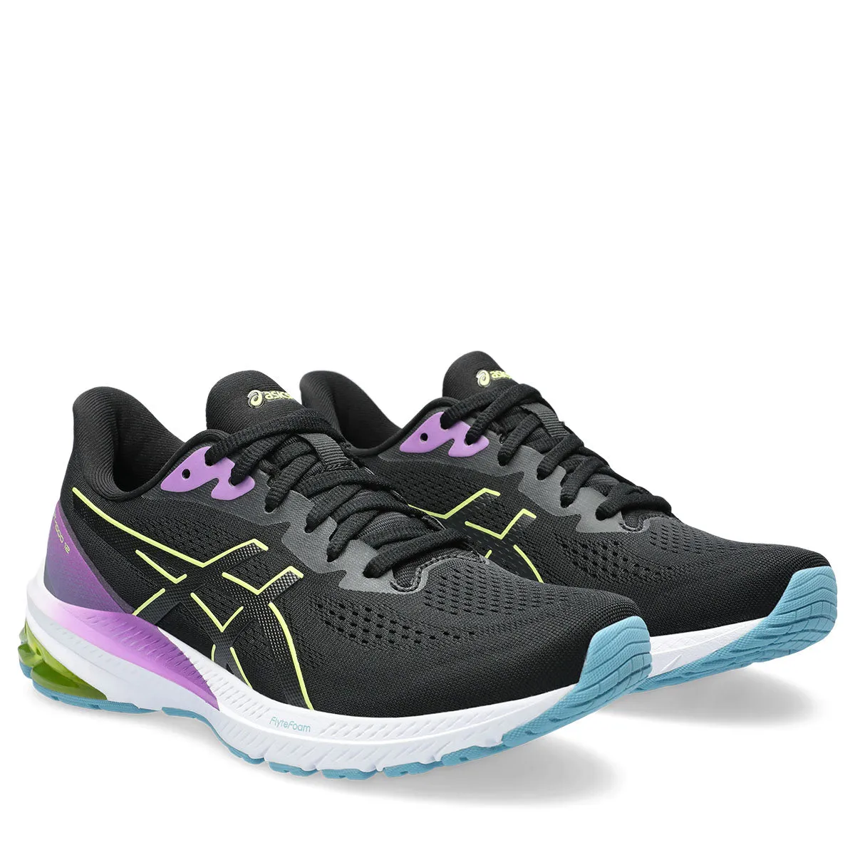 Asics GT 1000 12 Women Black Glow Yellow   