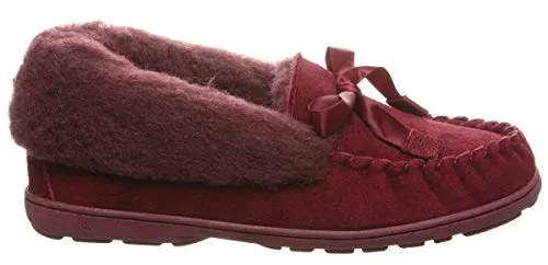 Bearpaw Indio Women's Slipper Wine Fur Lined Suede Slip On Loafers