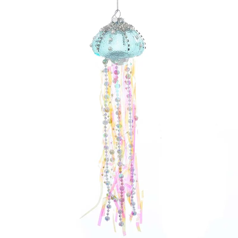 Blue Glass Jellyfish Ornament