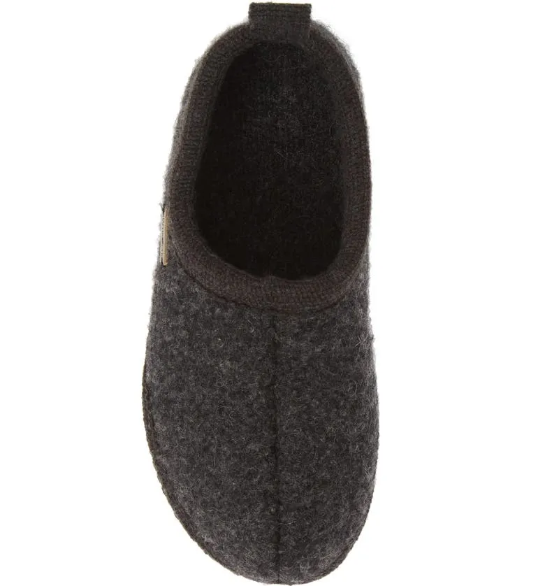 Boiled Wool Slipper "Freddie" in Charcoal