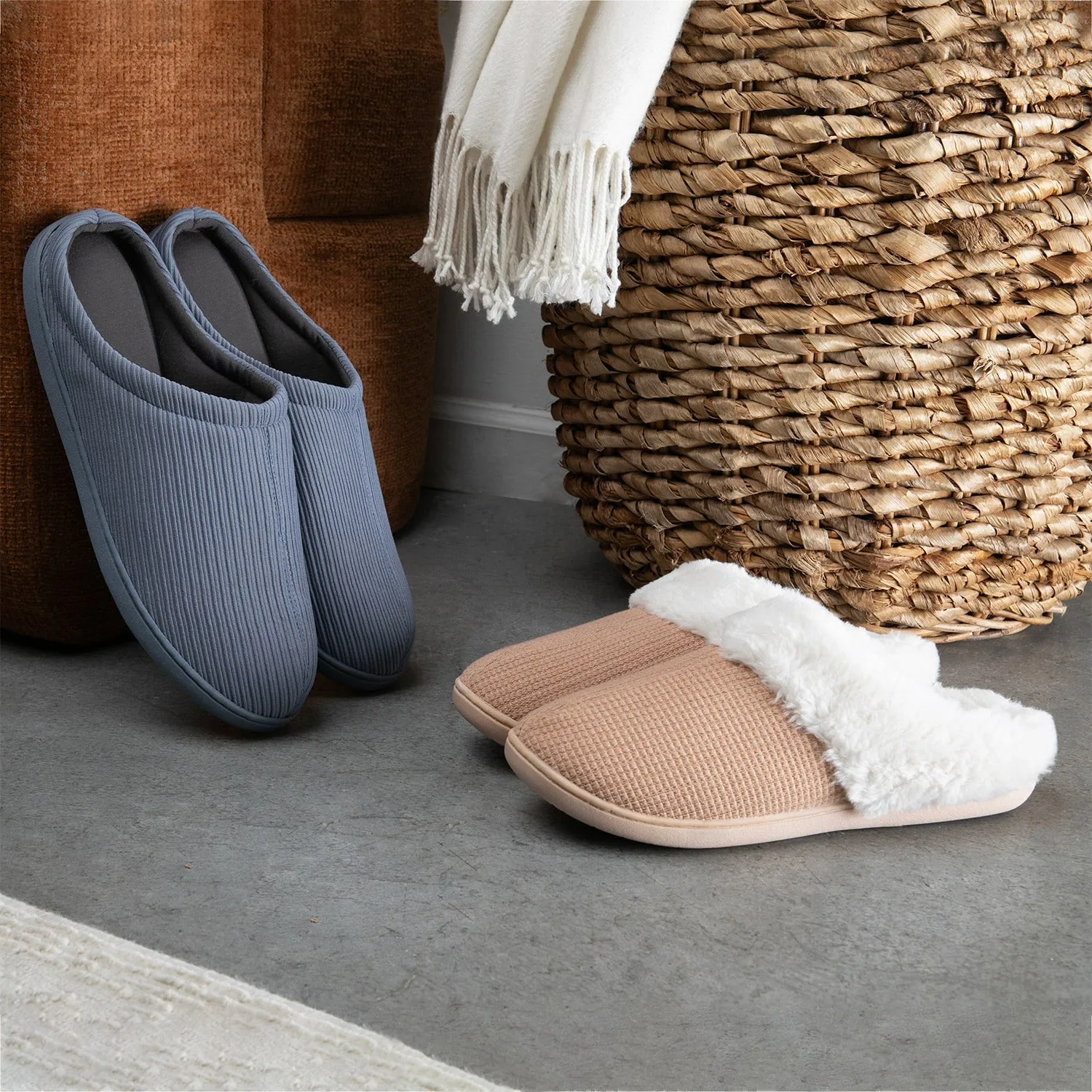 Brookstone Classic Comfort Memory Foam Slippers - Women's