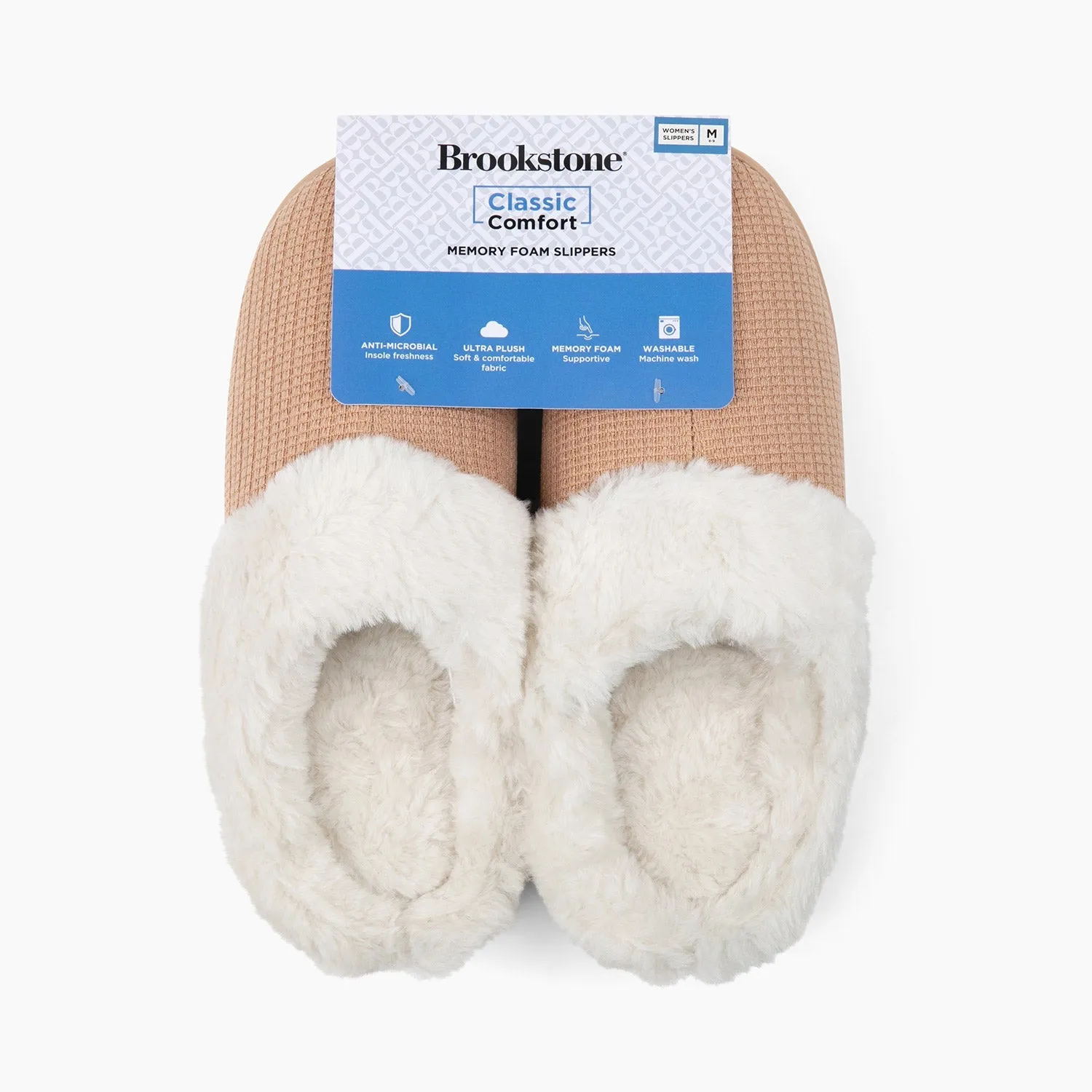 Brookstone Classic Comfort Memory Foam Slippers - Women's