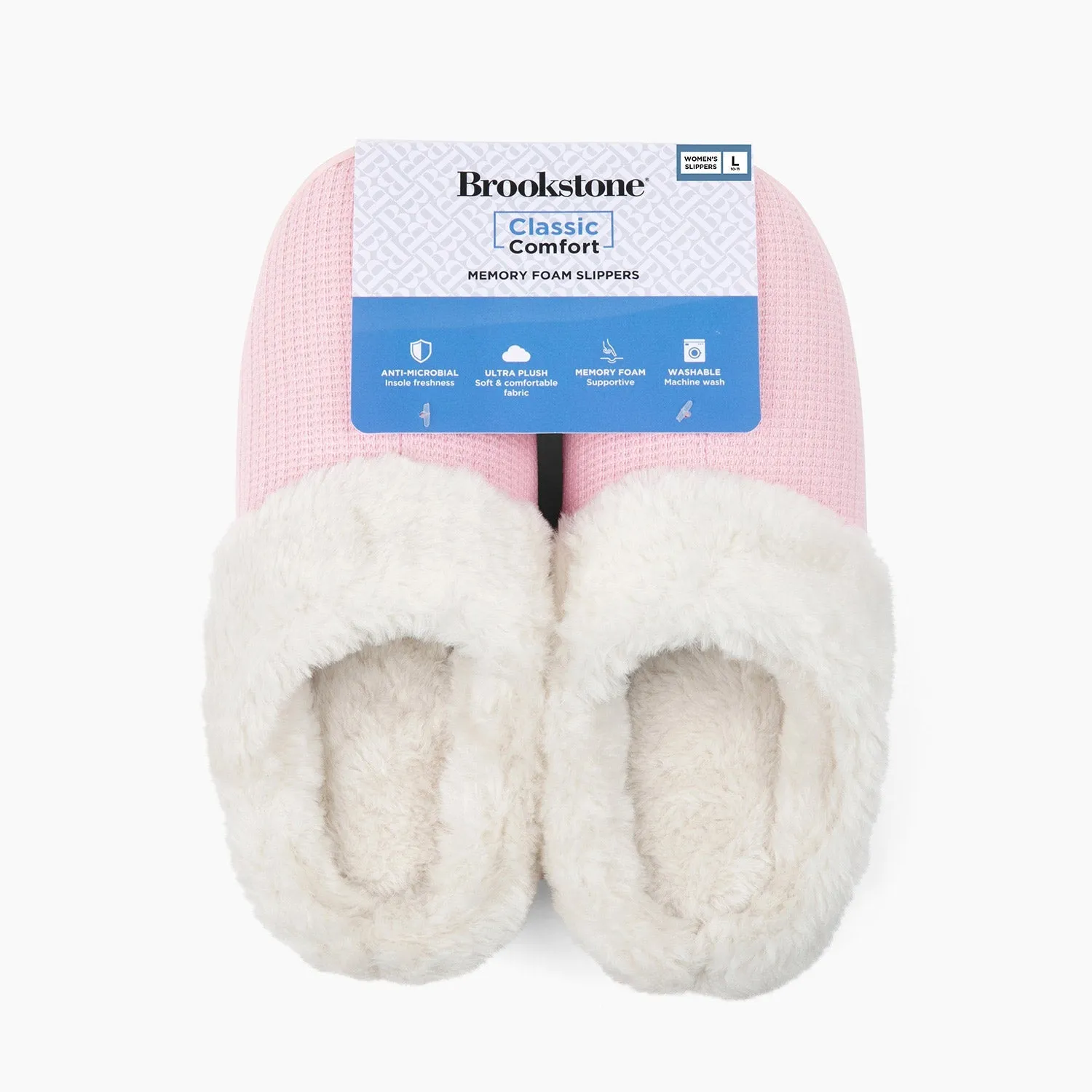 Brookstone Classic Comfort Memory Foam Slippers - Women's