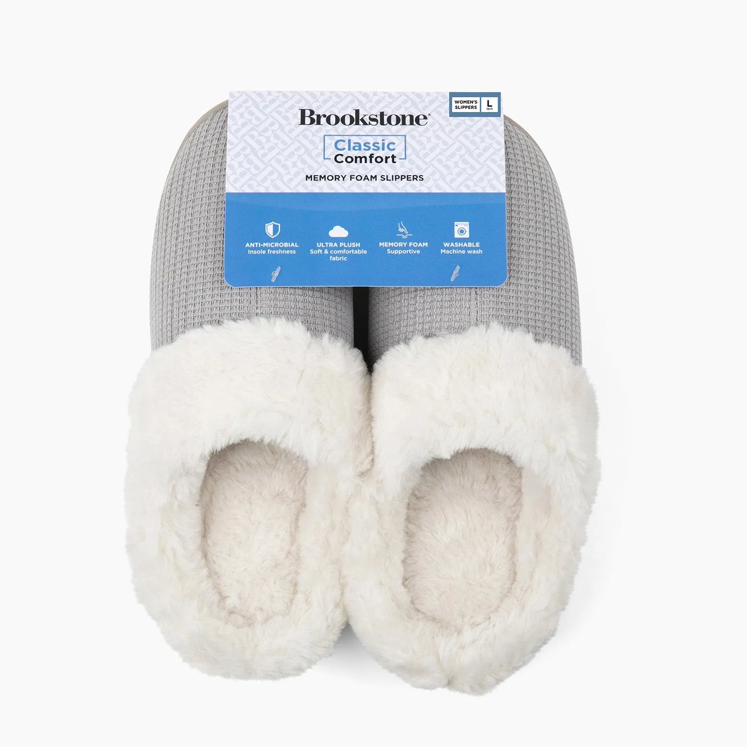 Brookstone Classic Comfort Memory Foam Slippers - Women's