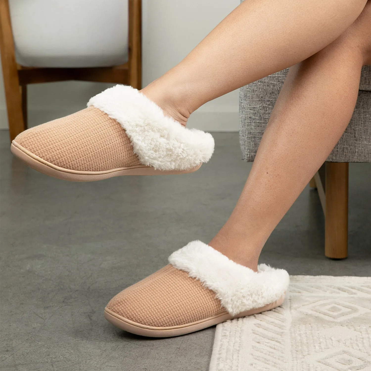 Brookstone Classic Comfort Memory Foam Slippers - Women's