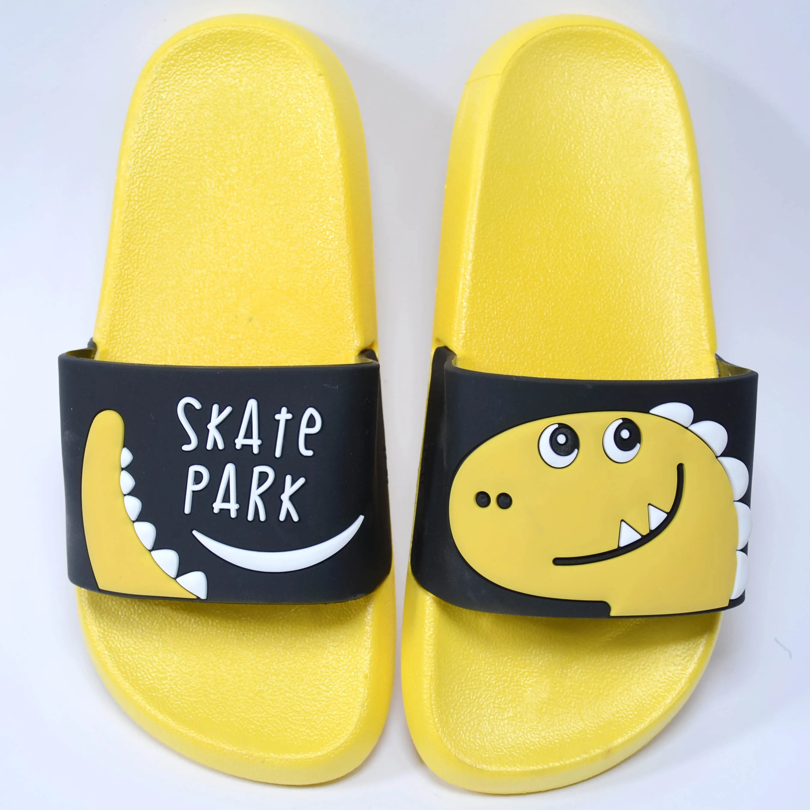 C1619 YZ Dino Skate Park Black with Yellow Slipper