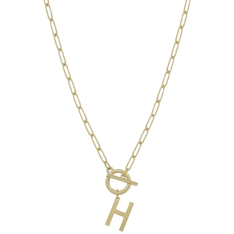 Chain Link Initial Letter Necklace