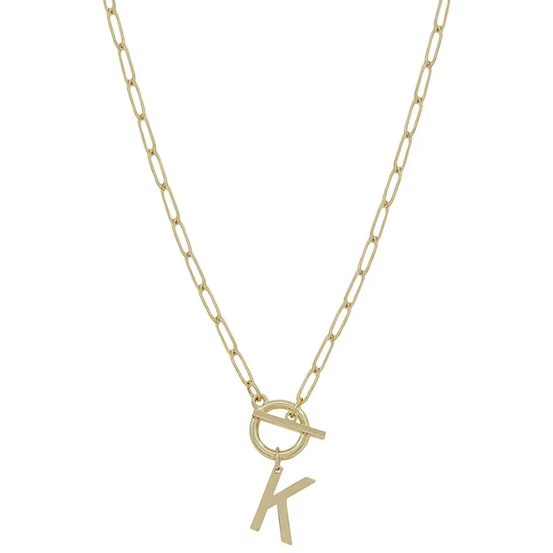 Chain Link Initial Letter Necklace