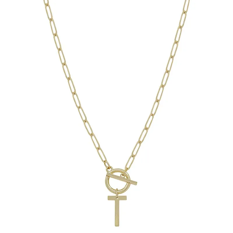 Chain Link Initial Letter Necklace