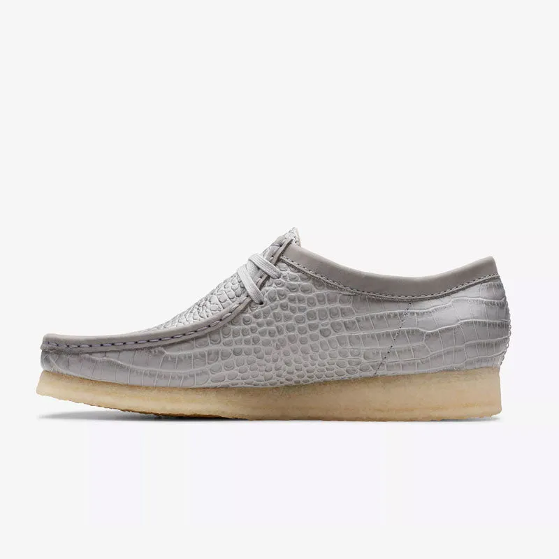 Clarks Wallabee Crocodile Print Grey 26176573