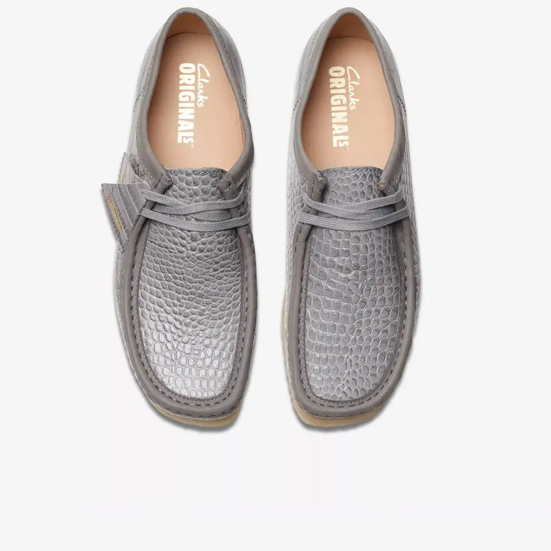 Clarks Wallabee Crocodile Print Grey 26176573