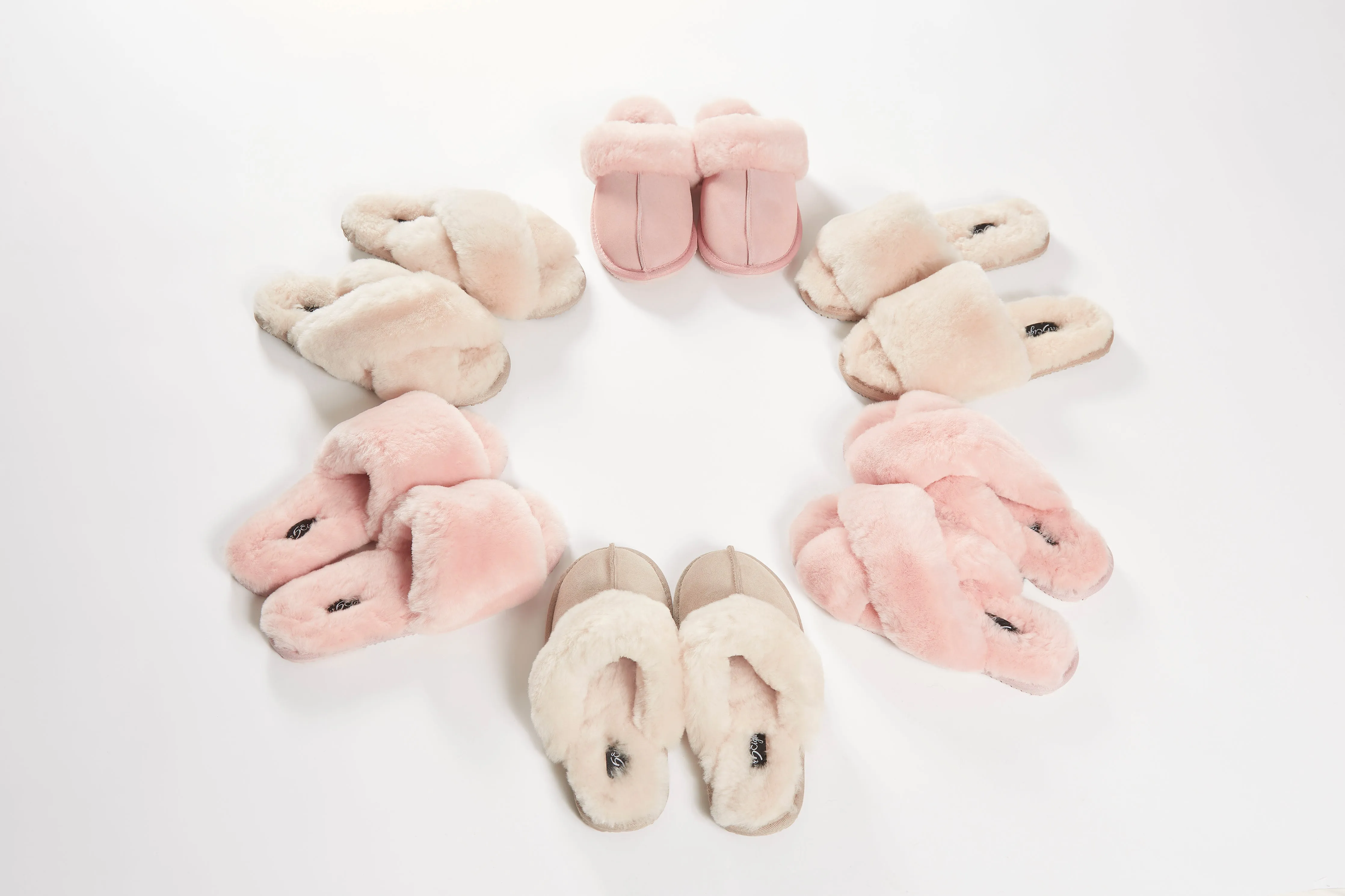 Classic Baby Pink Sheepskin Slippers