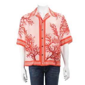 Dolce & Gabbana Red Silk Habotai Hawaiian Shirt 40