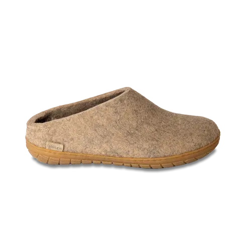 Glerups Unisex Slippers - Rubber Soles - Sand