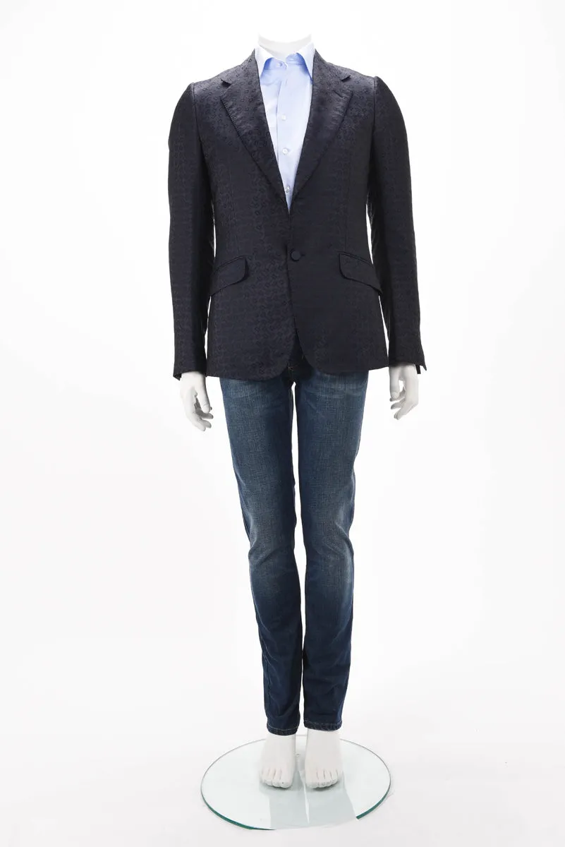 Gucci Navy Horsebit Monogram S.B Blazer IT 48