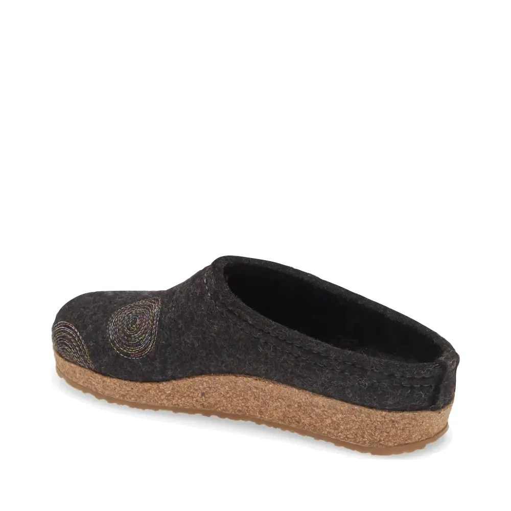 Haflinger Women's Spirit Wool Clog in Charcoal