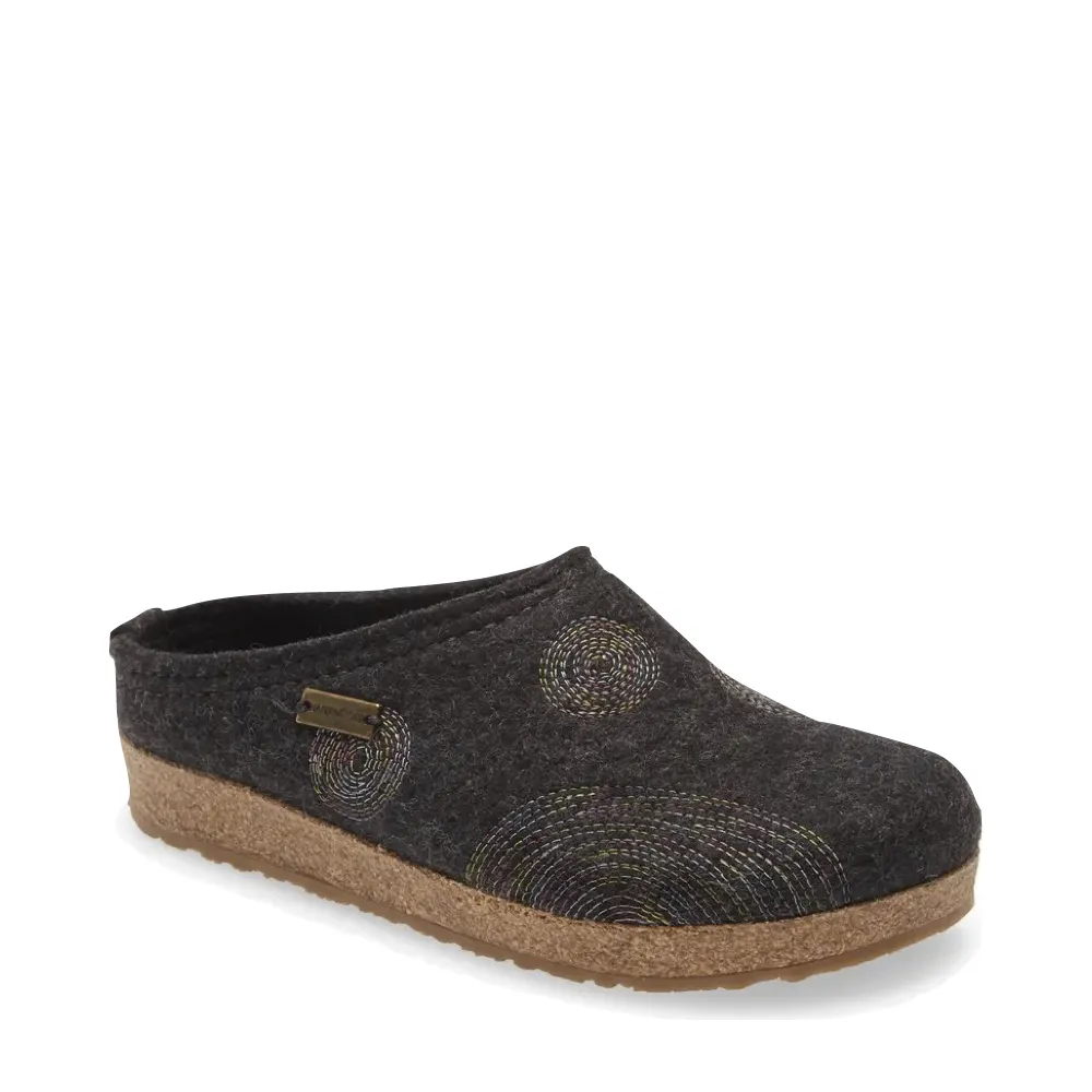 Haflinger Women's Spirit Wool Clog in Charcoal