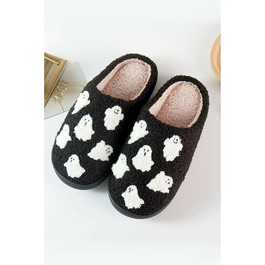 Halloween Ghost Fuzzy Fleece Slipper