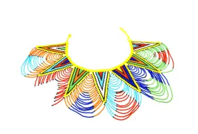 Kipepeo Long Beaded Bib Necklace 03