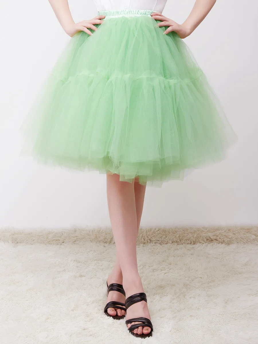 Knee-Length Tulle TUTU Dress Under Skirt