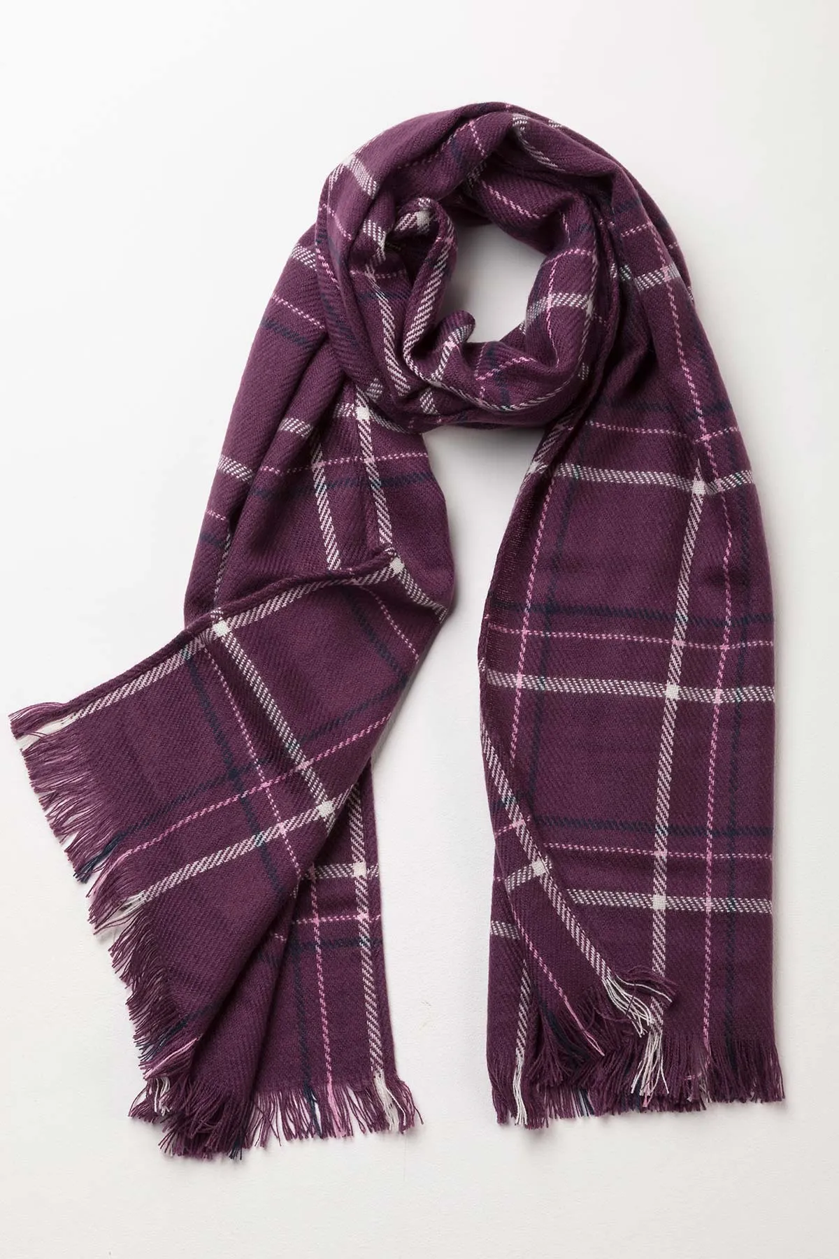 Ladies Checked Scarf - Polly