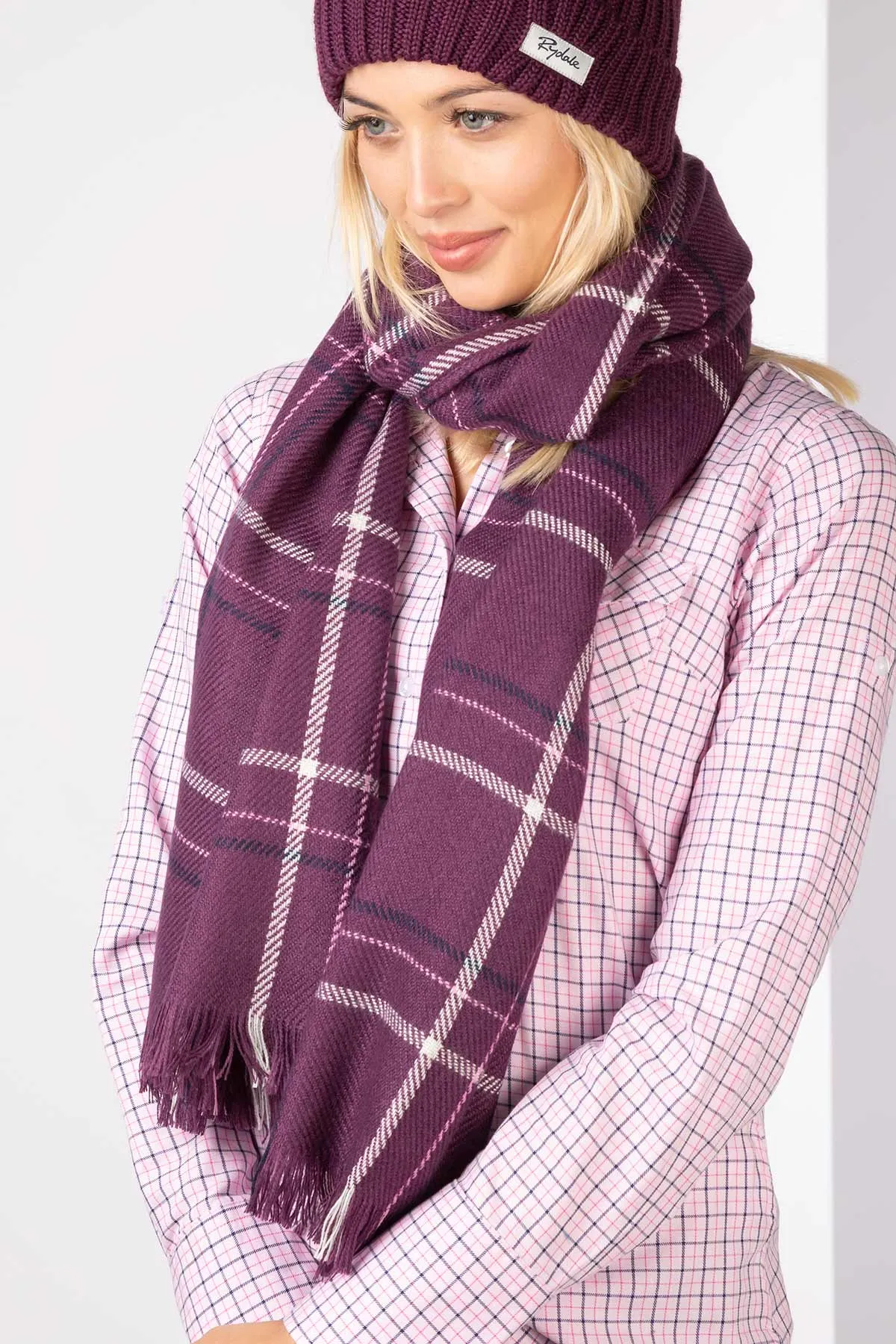 Ladies Checked Scarf - Polly