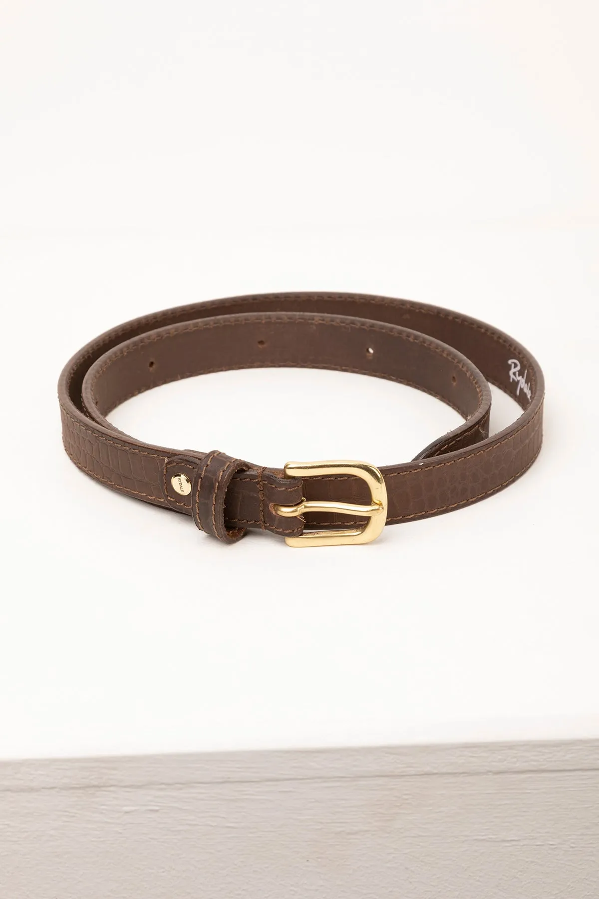 Ladies Croc Effect Leather Belt