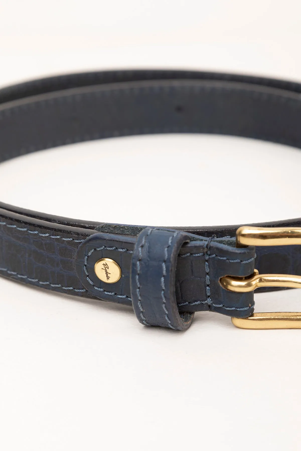 Ladies Croc Effect Leather Belt