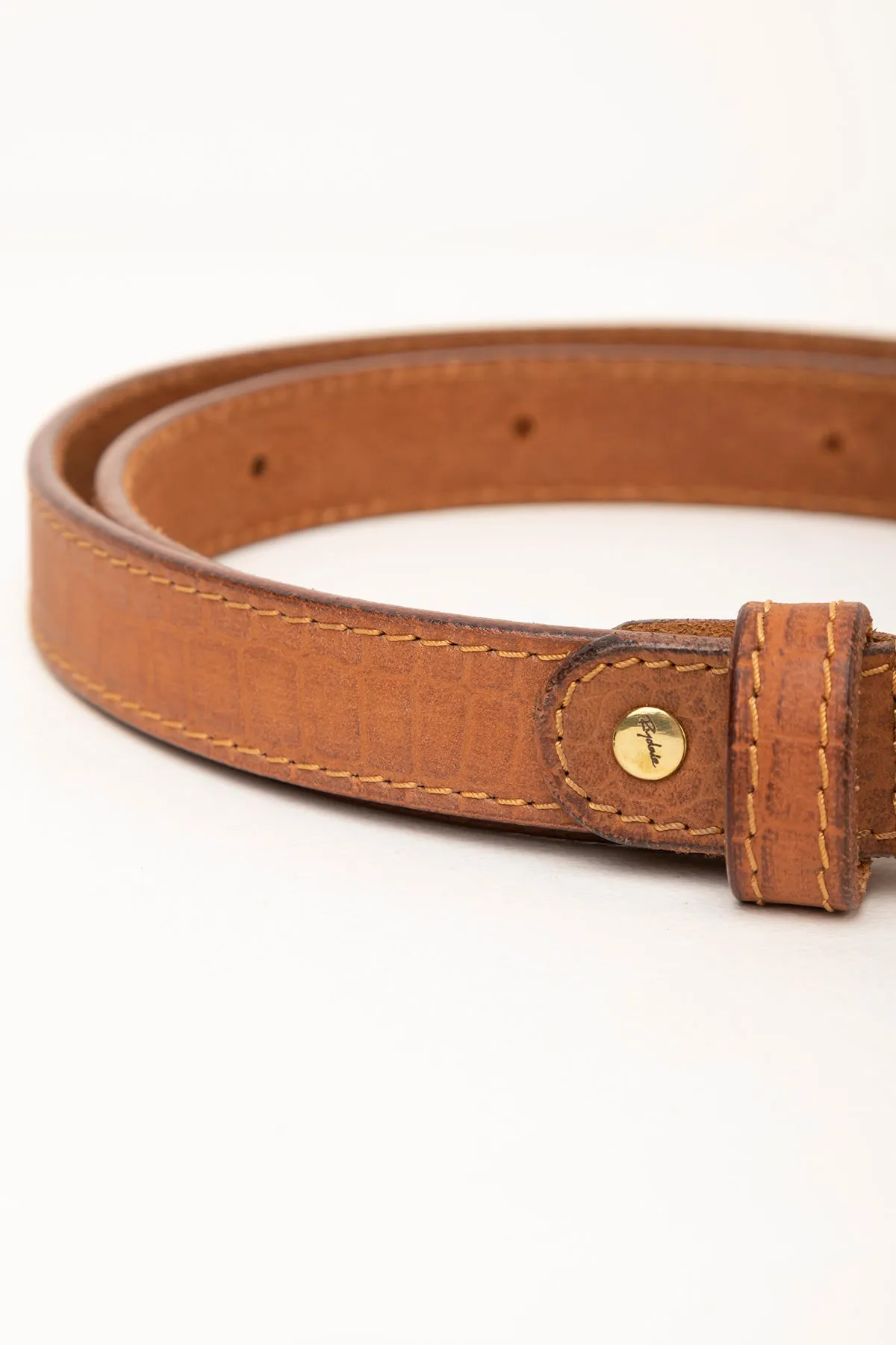 Ladies Croc Effect Leather Belt