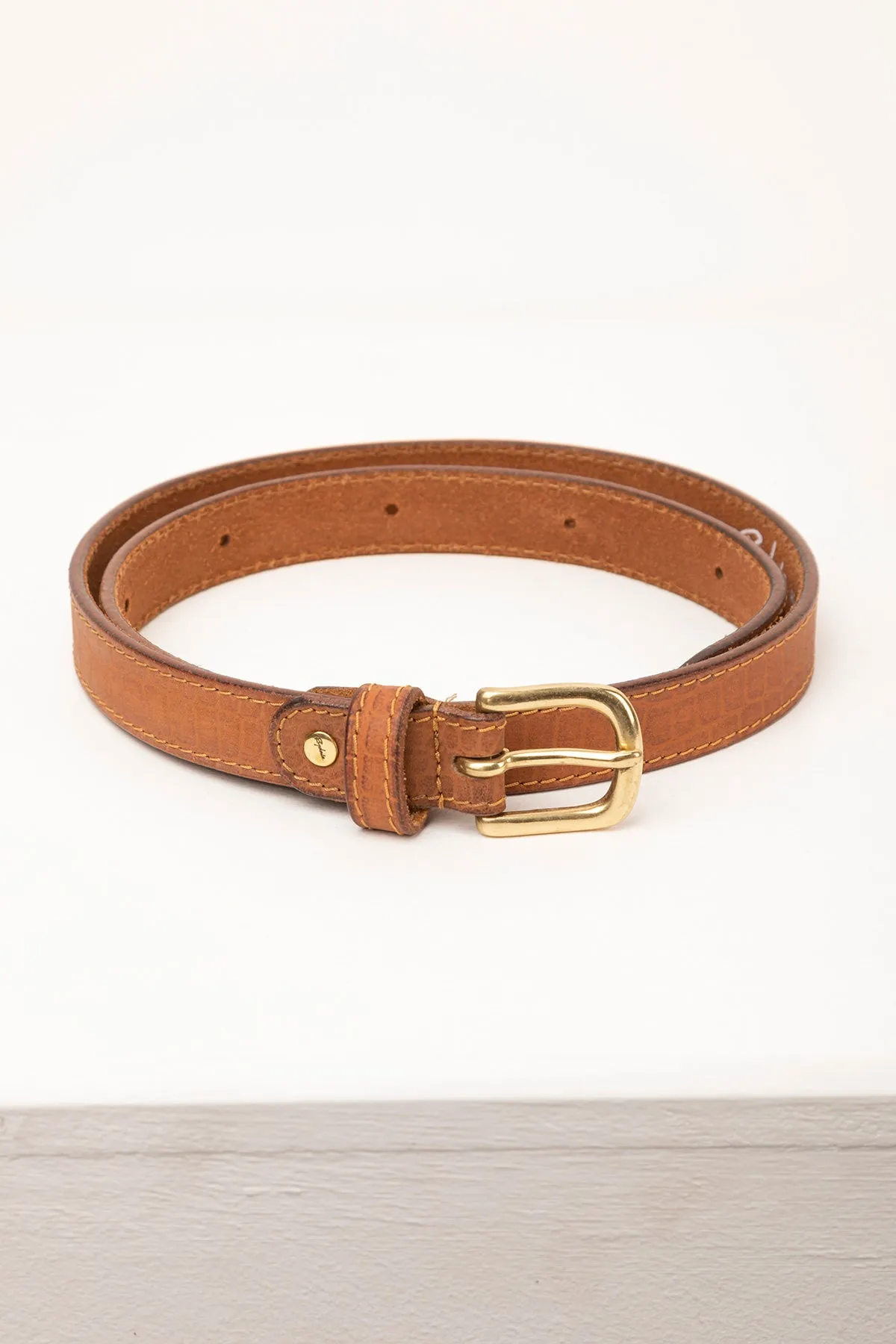 Ladies Croc Effect Leather Belt