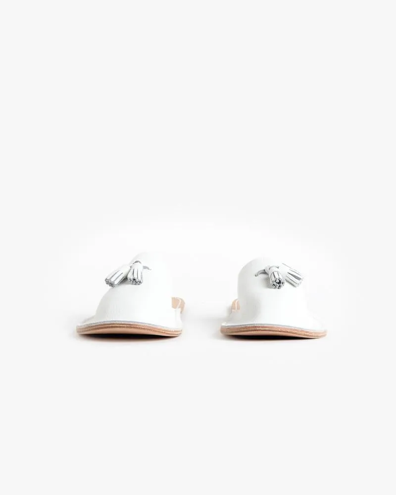 Leather Slipper in White