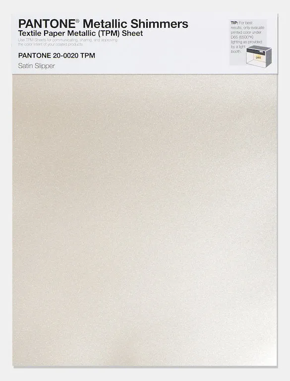 Pantone Metallic Shimmers Textile Paper Metallic (TPM) Sheet 20-0020 Satin Slipper