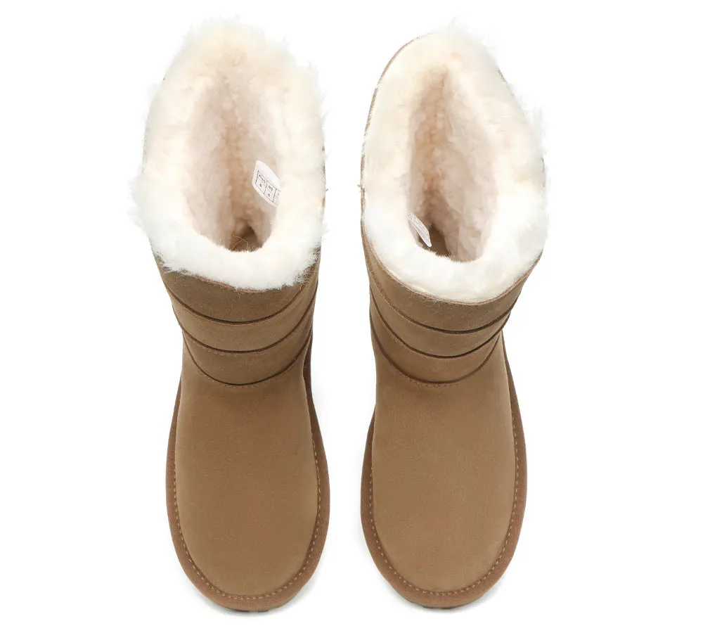 Premium Australian Sheepskin Tall Boots Women Swanston 3 Panel