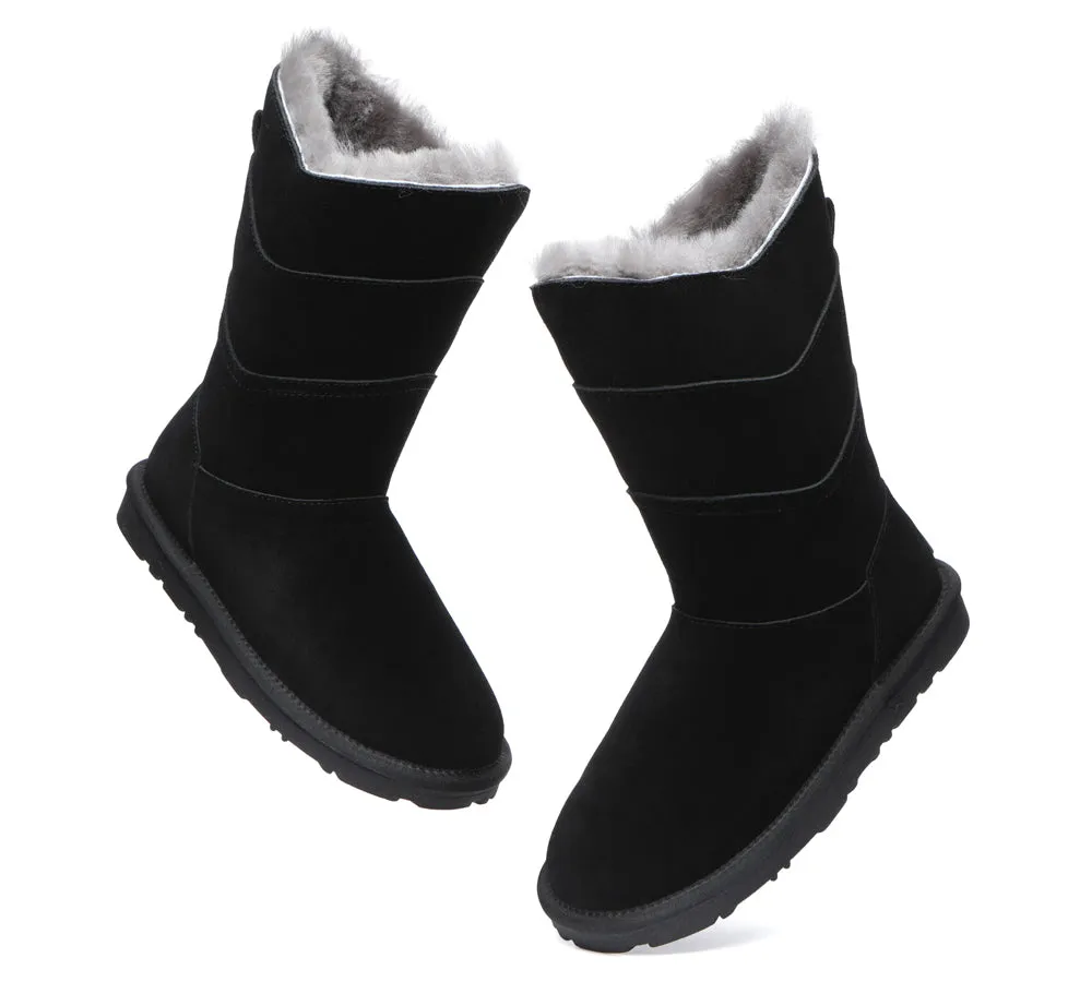 Premium Australian Sheepskin Tall Boots Women Swanston 3 Panel