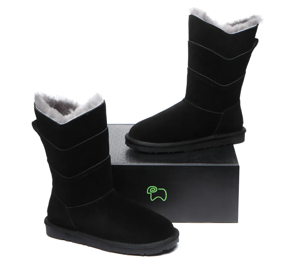 Premium Australian Sheepskin Tall Boots Women Swanston 3 Panel