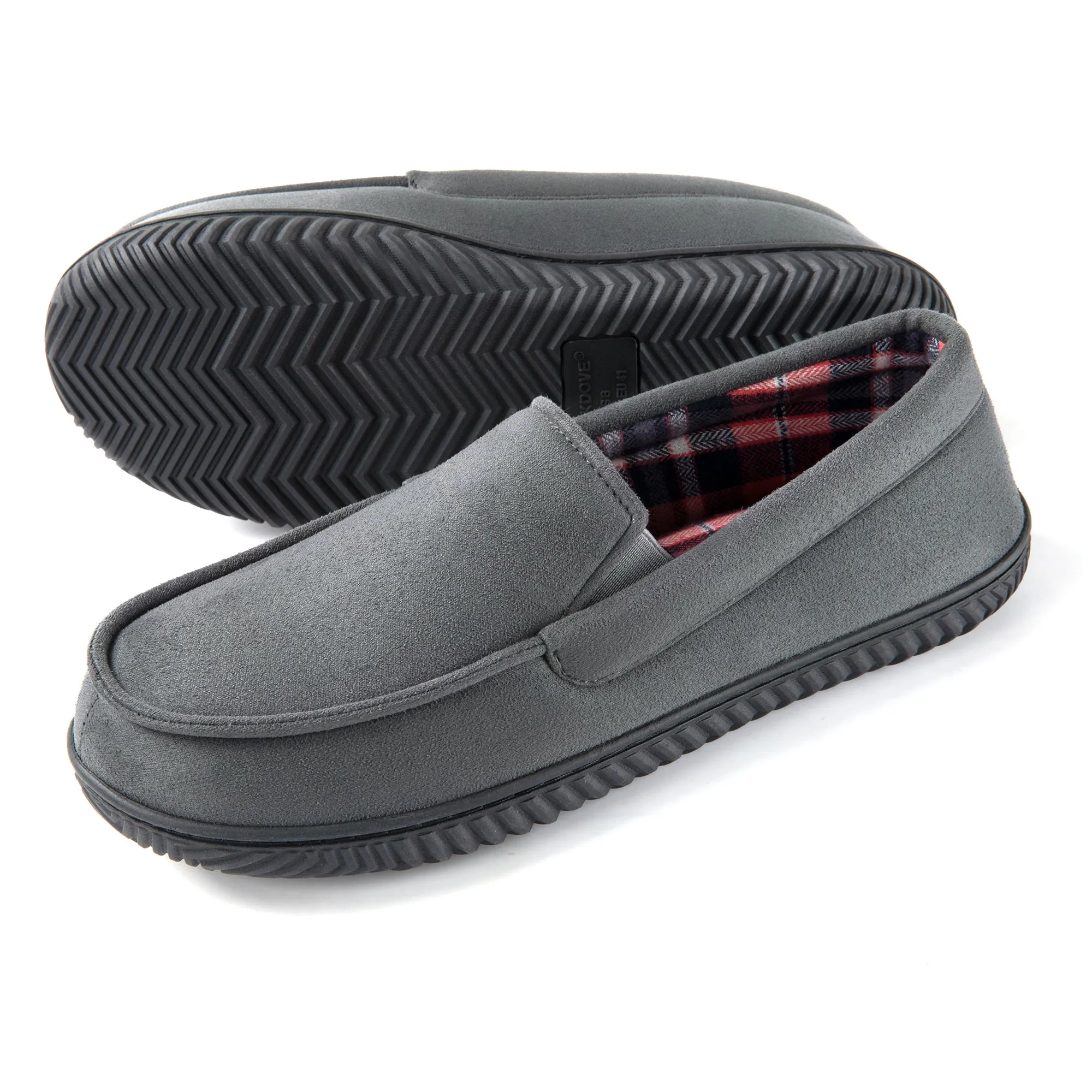 RockDove Men's Flannel Lined Memory Foam Loafer Slipper