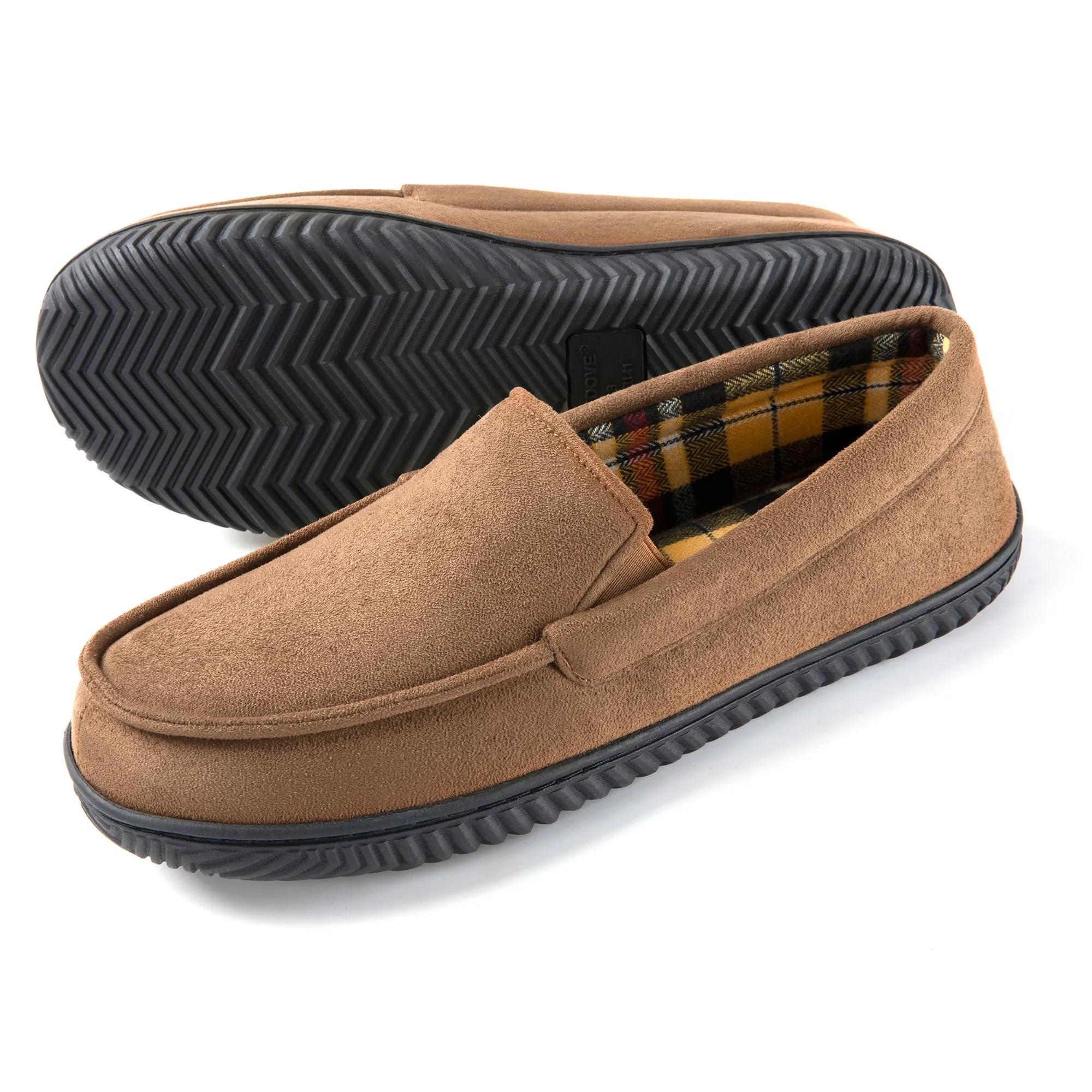 RockDove Men's Flannel Lined Memory Foam Loafer Slipper