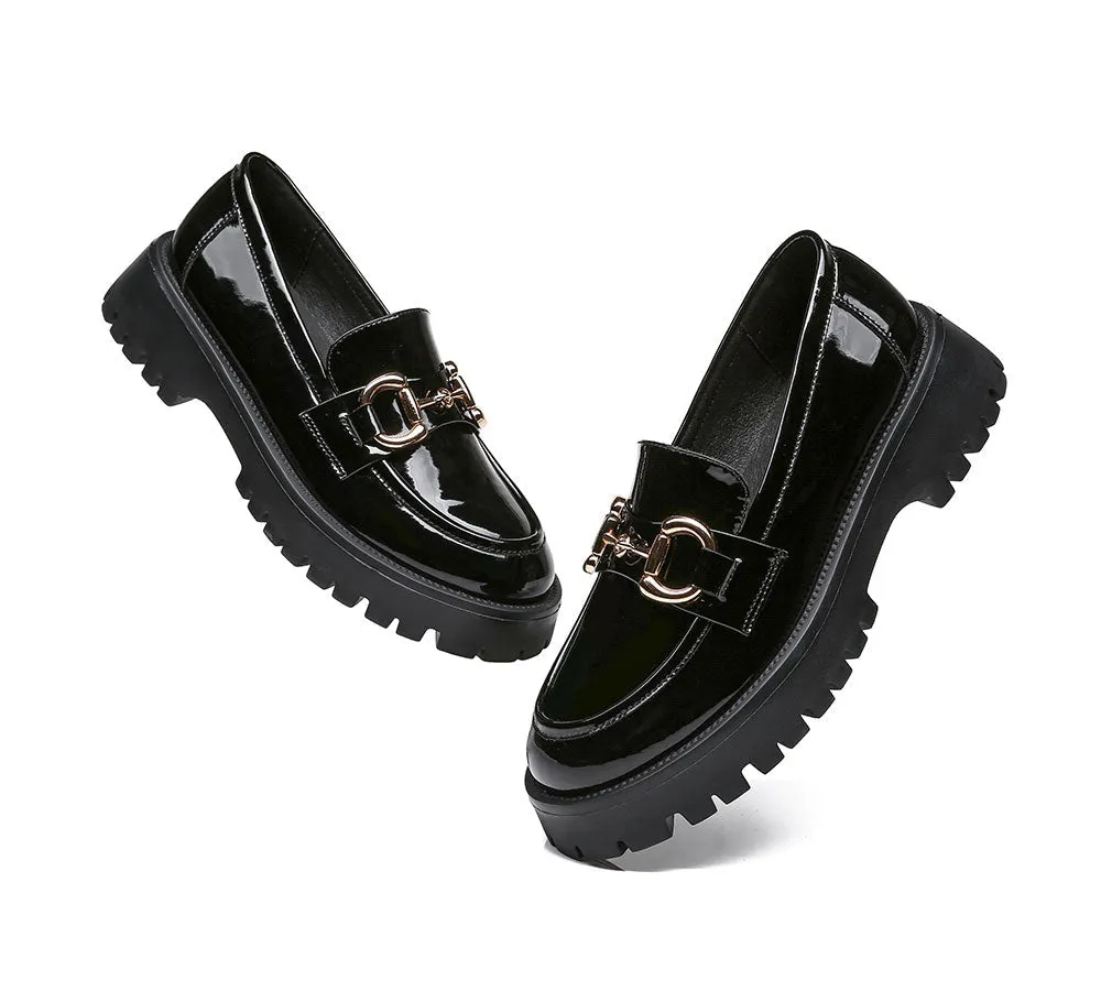 Shining Leather Loafer Platform Women Raya