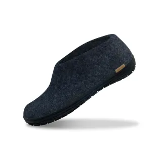 Shoe with natural rubber sole - black - Denim